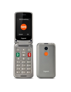 Teléfono móvil gigaset gl590 para personas mayores/ plata titanio