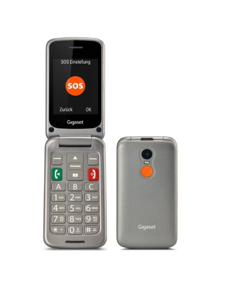 Teléfono móvil gigaset gl590 para personas mayores/ plata titanio