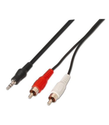 Cable estéreo aisens a128-0147/ jack 3.5 macho - 2x rca macho/ hasta 0.1w/ 1.5m/ negro