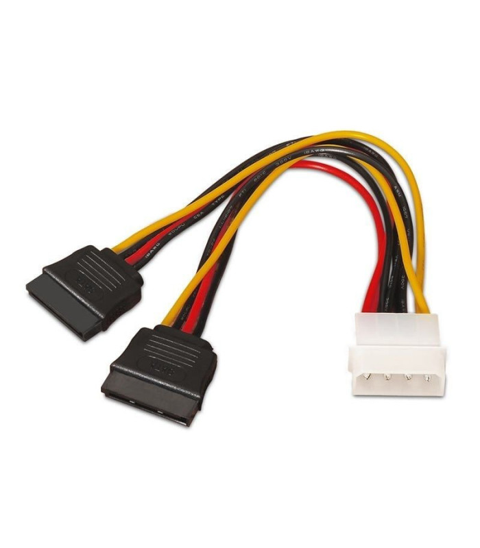 Cable duplicador de alimentación aisens a131-0161/ molex 4 pin macho - 2x sata hembra/ hasta 54w/ 20cm
