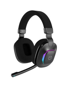 Auriculares gaming con micrófono hiditec vortex argb/ jack 3.5/ bluetooth/ negros
