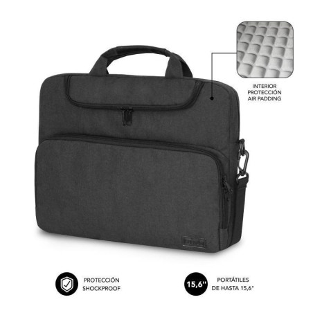 Maletín subblim air padding para portátiles hasta 15.6'/ gris oscuro