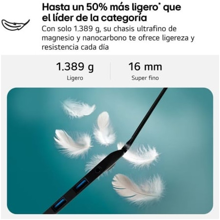 Portátil lg gram 17z90tl-g.au99bn intel core ultra 9-288v/ 32gb/ 1tb ssd/ 17'/ win11