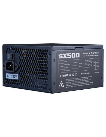 Fuente de alimentación hiditec sx 500 bulk/ 500w/ ventilador 12cm/ incluye cable de alimentación 1.5m