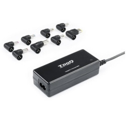 Cargador de portátil tooq tqlc-65bs02at/ 65w/ 1xusb/ automático/ 8 conectores/ voltaje 18.5-20v/ 1 usb
