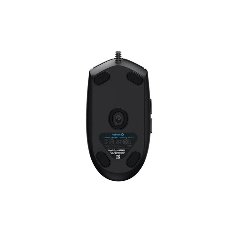 Ratón gaming logitech g203 lightsync/ hasta 8000 dpi/ negro