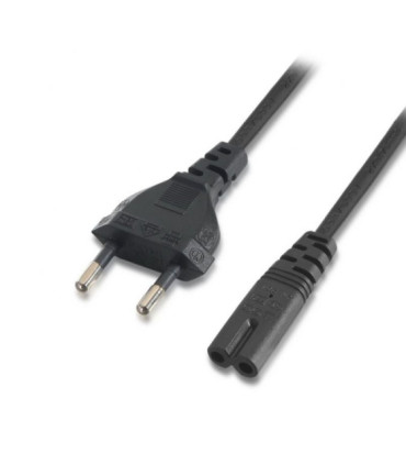 Cable alimentación forma 8 aisens a132-0173/ cee7/16 macho - c7 hembra/ hasta 1500w/ 1.5m/ negro