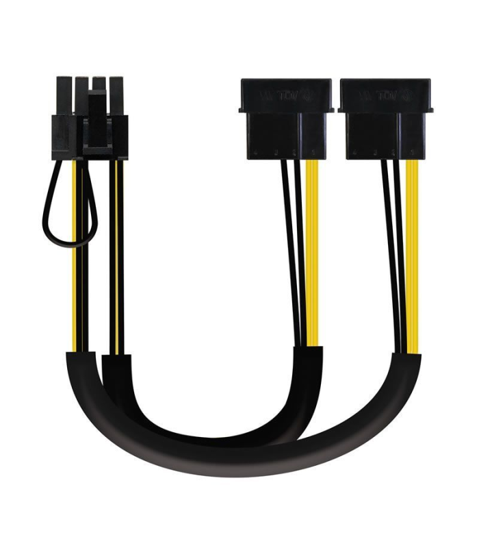 Cable de alimentación tarjeta gráfica nanocable 10.19.1201/ 2x molex macho - 6+2 pin macho/ 20cm