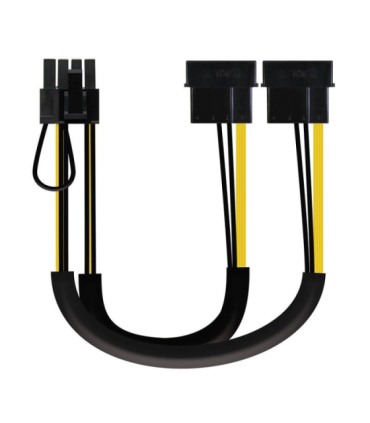 Cable de alimentación tarjeta gráfica nanocable 10.19.1201/ 2x molex macho - 6+2 pin macho/ 20cm