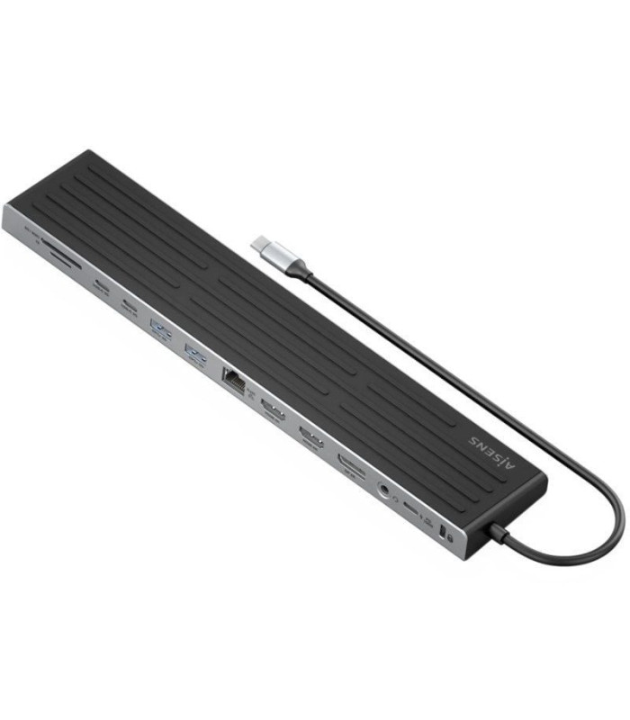 Docking usb tipo-c aisens asuc-13p042-gr/ 2xusb tipo-c/ 1xusb tipo-c pd/ 2xusb/ 2xhdmi/ 1xdisplayport/ 1xlector de tarjetas/