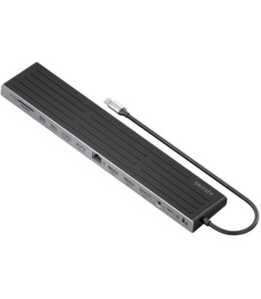 Docking usb tipo-c aisens asuc-13p042-gr/ 2xusb tipo-c/ 1xusb tipo-c pd/ 2xusb/ 2xhdmi/ 1xdisplayport/ 1xlector de tarjetas/