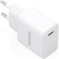 Cargador de pared gan aisens a110-1023/ 1xusb tipo-c/ 20w/ blanco