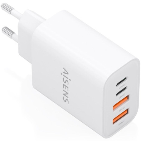 Cargador de pared gan aisens a110-1027/ 2xusb tipo-c/ 2xusb/ 32w/ blanco