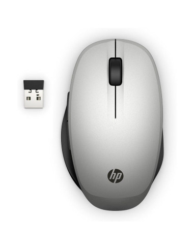Ratón inalámbrico por bluetooth hp dual mode/ hasta 3600 dpi/ plata