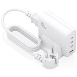Cargador sobremesa gan aisens asch-140w4p055-w/ 3xusb tipo-c/ 1xusb/ 140w
