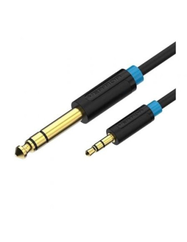 Cable estéreo vention babbh/ jack 6.5 macho - jack 3.5 macho/ 2m/ negro