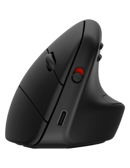 Ratón ergonómico inalámbrico por bluetooth/ 2.4ghz hp 925/ batería recargable/ hasta 1200 dpi/ negro