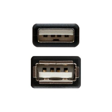 Cable alargador usb 2.0 nanocable 10.01.0203-bk/ usb macho - usb hembra/ 1.8m/ negro