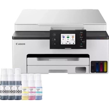 Multifunción Recargable Canon MAXIFY GX1050 MegaTank 3 en 1 WiFi/ Dúplex/ Pack impresora + consumibles XL/ Blanca