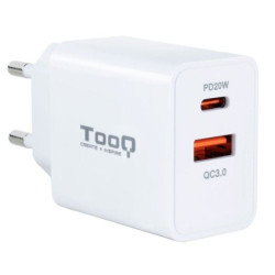 Cargador de pared tooq tqwc-2sc04wt/ 1xusb tipo-c/ 1xusb/ 20w