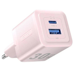 Cargador de pared gan vention feqp0-eu/ 1xusb tipo-c/ 1xusb/ 30w
