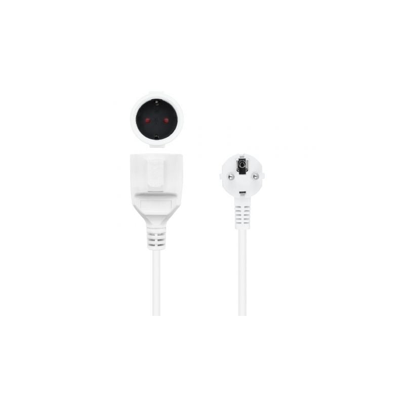 Cable alargador de corriente nanocable 10.22.0602-w/ schuko hembra - schuko macho/ 2m/ blanco
