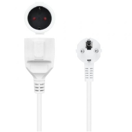 Cable alargador de corriente nanocable 10.22.0602-w/ schuko hembra - schuko macho/ 2m/ blanco