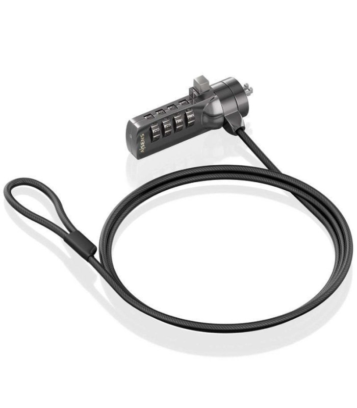 Cable de seguridad para portátiles aisens aslk-d40n03-bk/ 1.5m
