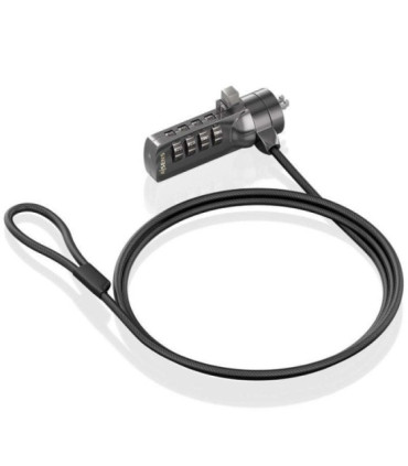 Cable de seguridad para portátiles aisens aslk-d40n03-bk/ 1.5m