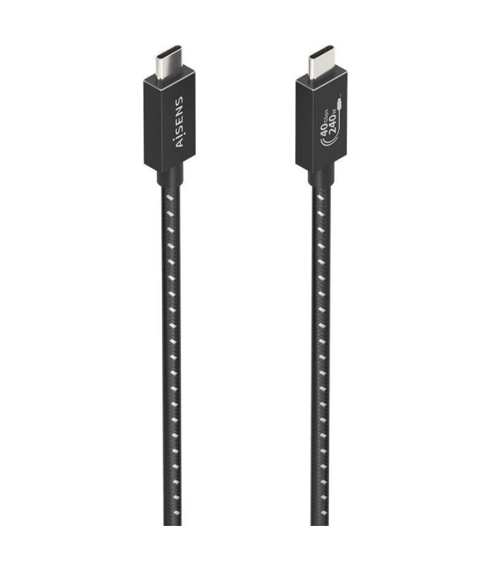 Cable usb 4.0 tipo-c aisens a156-0866/ usb tipo-c macho - usb tipo-c macho/ hasta 240w/ 40gbps/ 50cm/ gris