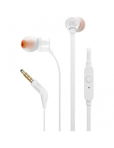 Auriculares intrauditivos jbl tune 160/ con micrófono/ jack 3.5/ blancos