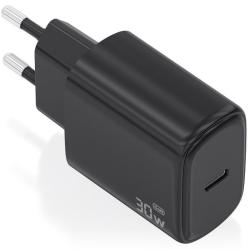 Cargador de Pared GaN Aisens A110-0976/ 1xUSB Tipo-C/ 30W/ Negro