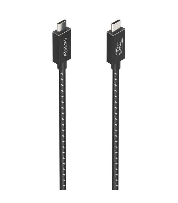 Cable usb 4.0 tipo-c aisens a156-0867/ usb tipo-c macho - usb tipo-c macho/ hasta 240w/ 40gbps/ 1m/ gris