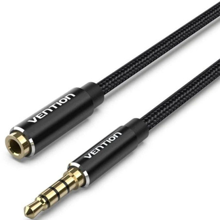 Cable estéreo vention bhcbl/ jack 3.5 macho - jack 3.5 hembra/ 10m/ negro