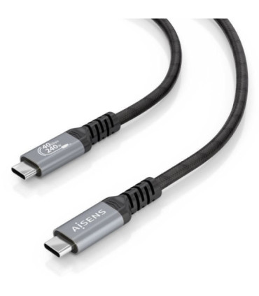Cable usb 4.0 tipo-c aisens a156-0995/ usb tipo-c macho - usb tipo-c macho/ hasta 240w/ 40gbps/ 1.5m/ negro