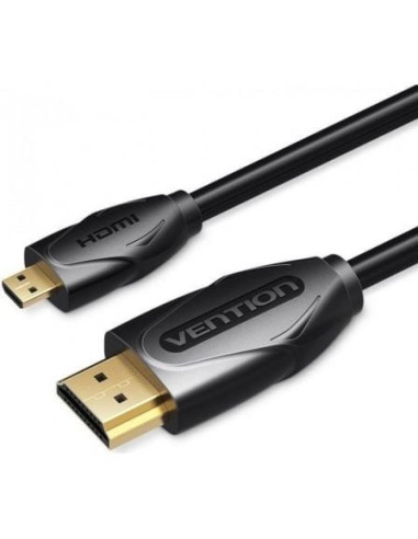 Cable hdmi vention vaa-d03-b200/ hdmi macho - micro hdmi macho/ 2m/ negro