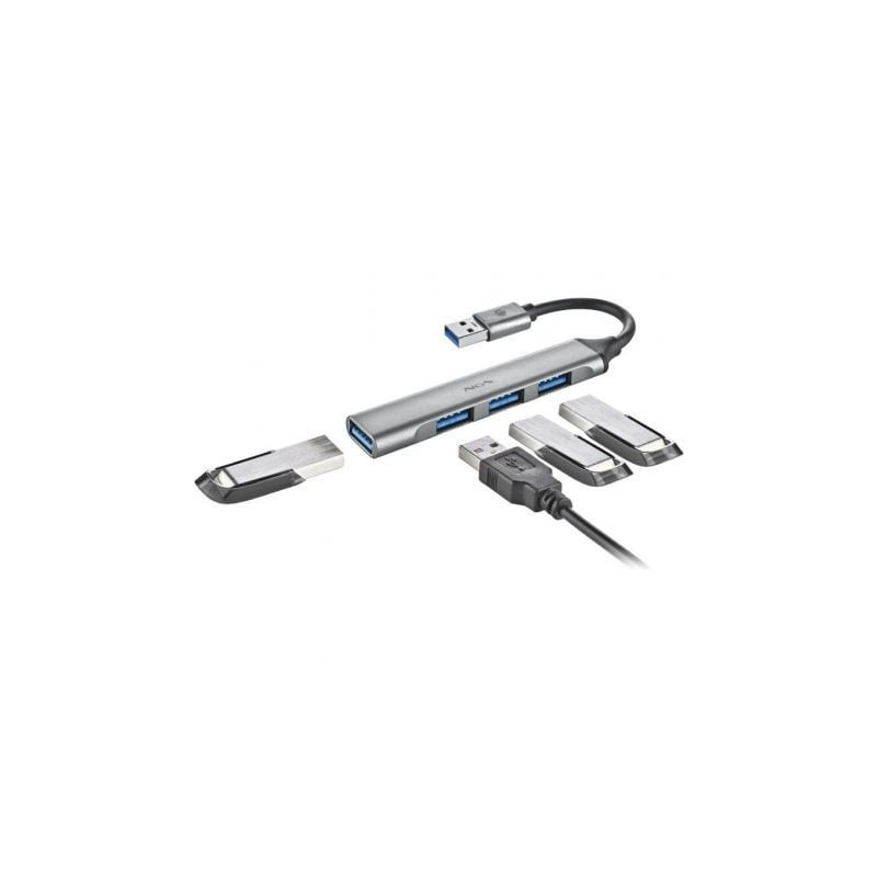 Hub usb ngs ihub4 micro/ 4xusb/ gris