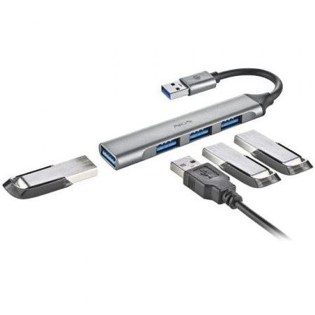 Hub usb ngs ihub4 micro/ 4xusb/ gris