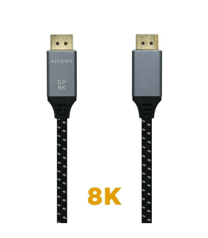 Cable displayport 1.4 8k aisens a149-0438/ displayport macho - displayport macho/ 3m/ negro gris