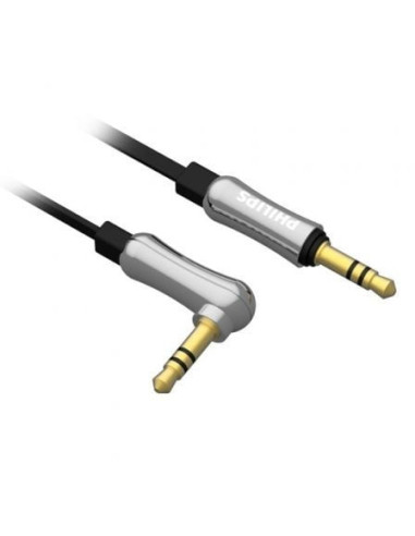 Cable estéreo philips dlc2402/ jack 3.5 macho - jack 3.5 macho/ 1.2m/ negro y plata