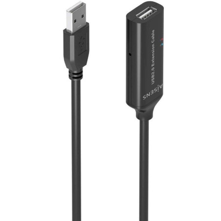 Cable alargador usb 2.0 aisens a101-0915/ usb macho - usb hembra/ 10m/ negro