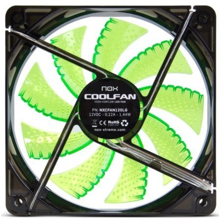 Ventilador nox coolfan 120 led/ 12cm/ verde