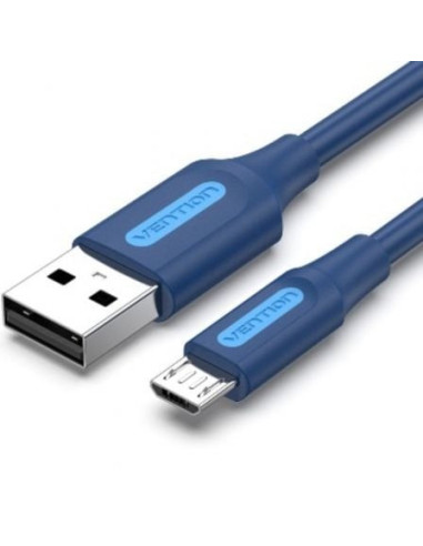 Cable usb 2.0 vention collh/ usb macho - microusb macho/ hasta 60w/ 480mbps/ 2m/ azul