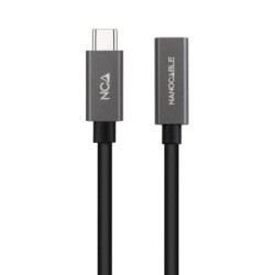 Cable alargador usb 3.2 nanocable 10.01.4400/ usb tipo-c macho - usb tipo-c hembra/ 50cm/ negro