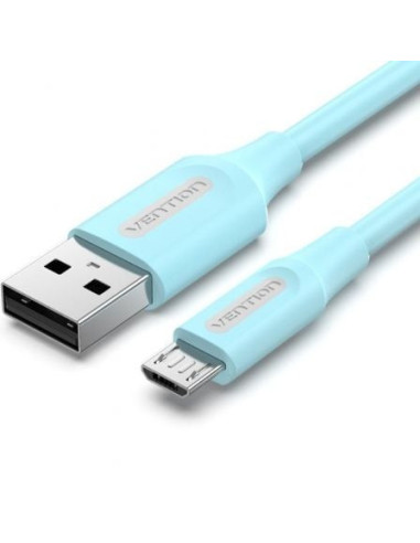 Cable usb 2.0 vention colsf/ usb macho - microusb macho/ hasta 60w/ 480mbps/ 1m/ azul