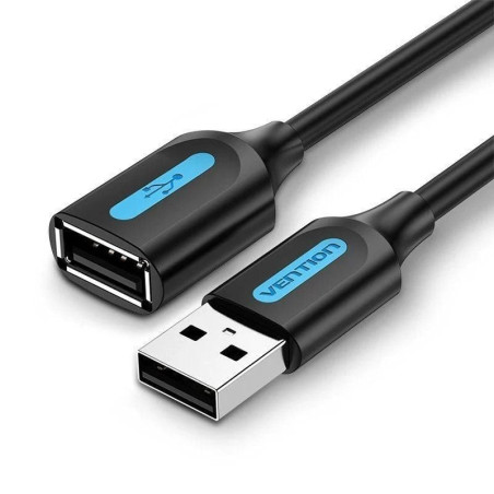 Cable alargador usb 2.0 vention cbibg/ usb macho - usb hembra/ 480mbps/ 1.5m/ negro