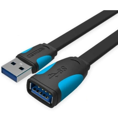 Cable alargador usb 3.0 vention vas-a13-b200/ usb macho - usb hembra/ 5gbps/ 2m/ negro y azul