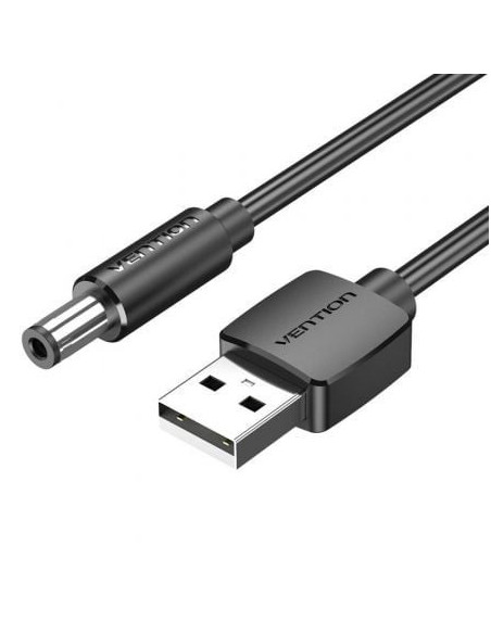 Cable alimentación vention ceybf/ usb-a macho - dc 5.5mm macho/ 1m/ negro