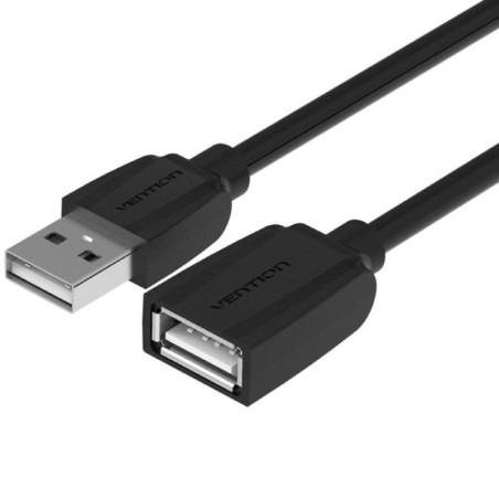 Cable alargador usb 2.0 vention vas-a44-b500/ usb macho - usb hembra/ 5m/ negro
