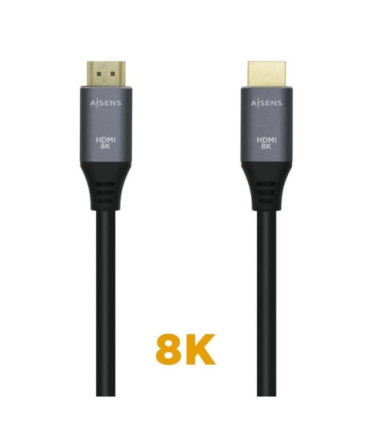 Cable hdmi 2.1 8k aisens a150-0426/ hdmi macho - hdmi macho/ 1m/ gris negro